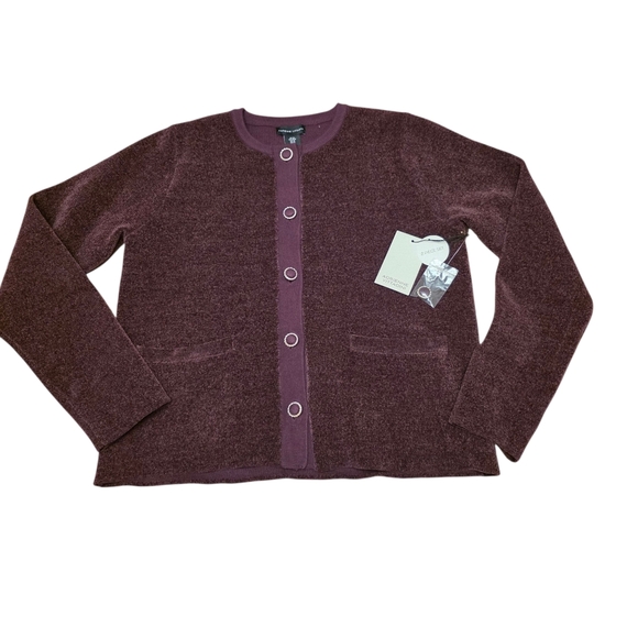 Adrienne Vittadini Purple Cardigan and Skirt Set Size M - Picture 3 of 14